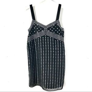 Susana Monaco short black shift dress STUDDED sz 4